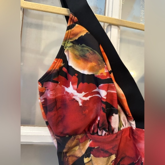 Manvar Floral One Piece Swimsuit Bathing Suit Brazil Size 46 US Medium Large NWT - Picture 2 of 13